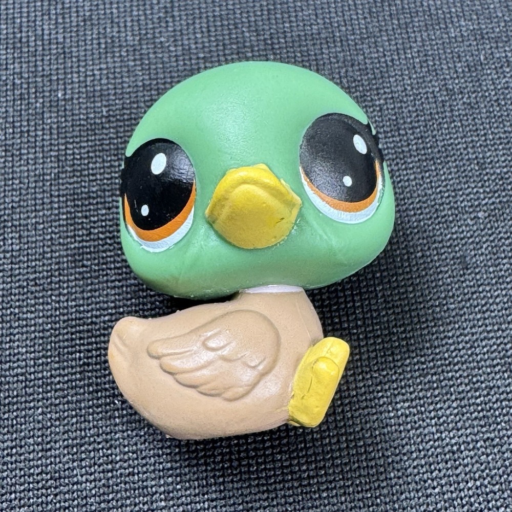 Littlest Pet Shop‎ #3-55 FEATHERS DUCKLEY Green & Brown DUCK w/ Dot Eyes